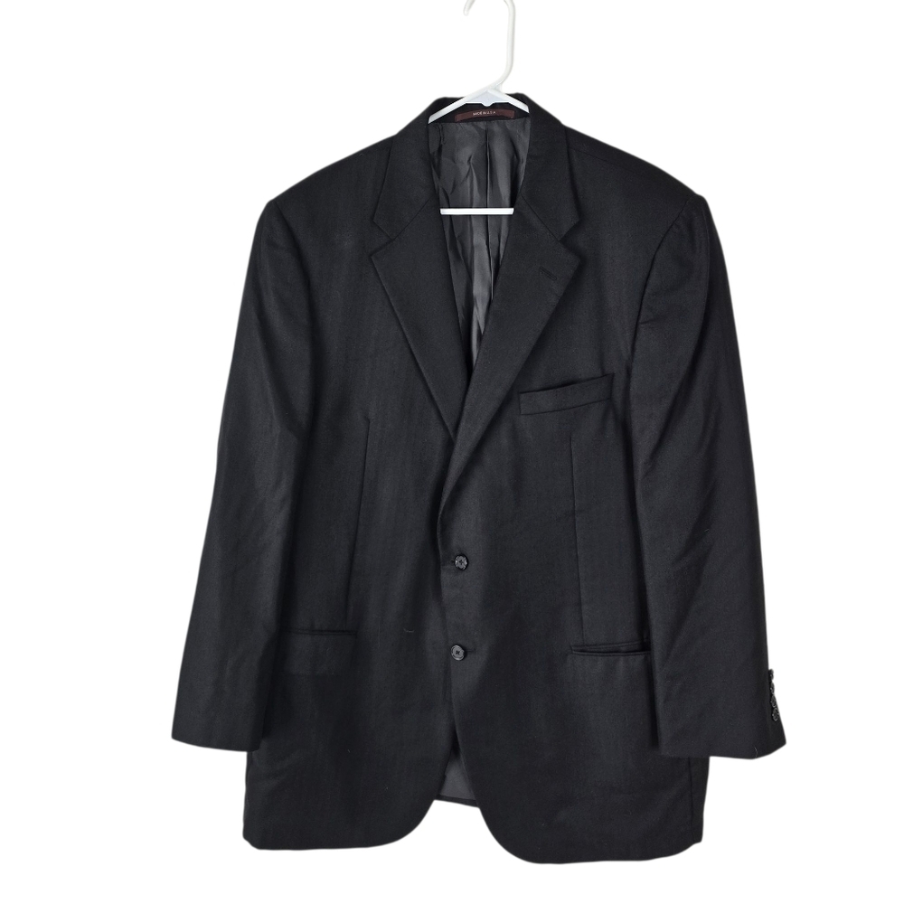 Hickey Freeman Addison Dark Gray Cashmere Silk Sport Coat 46L Careerwear Office
